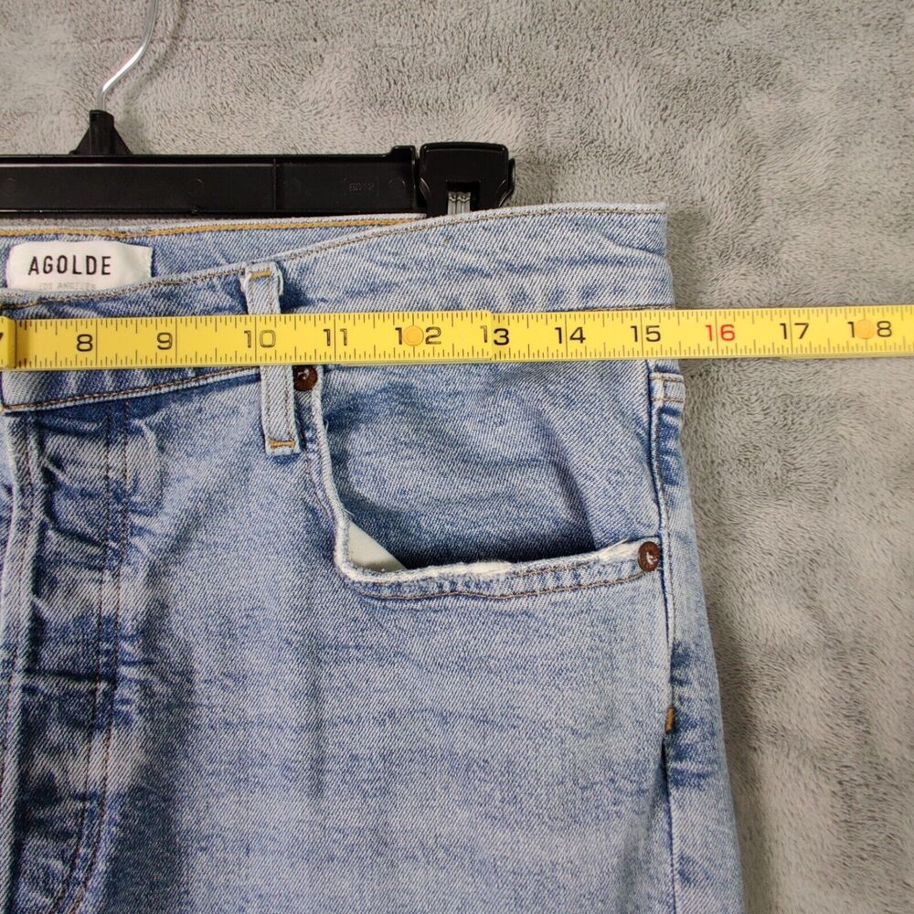 AGOLDE Jeans Women 31 Blue Riley Straight High Rise Light Denim Stretch Pants - Picture 3 of 6